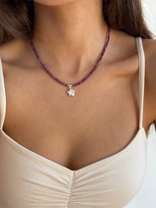 Ruby Hibiscus Necklace