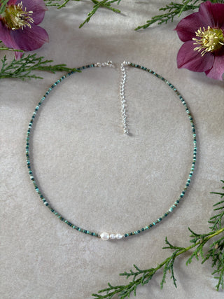 Mother Daughter Blues Pearl Beaded Necklace