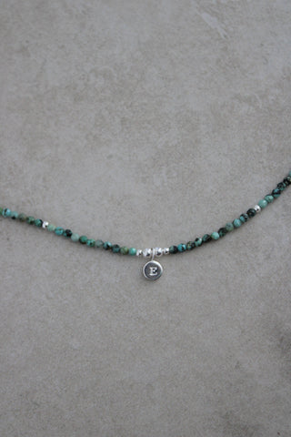 Personalised Initial African Turquoise Beaded Necklace