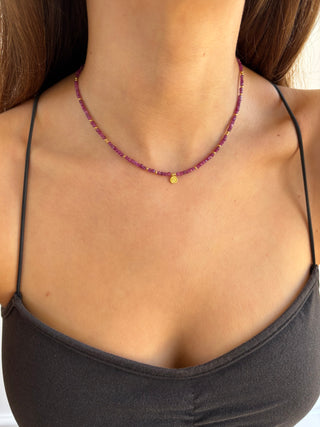 Ruby Flora Beaded Necklace