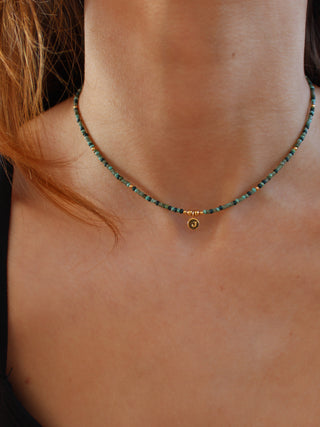 Personalised Initial Blues Beaded Necklace