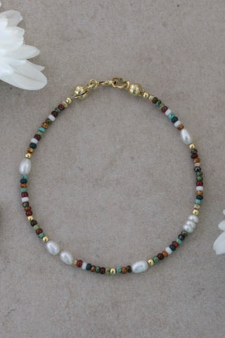 Multicoloured Pearl Beaded  Bracelet