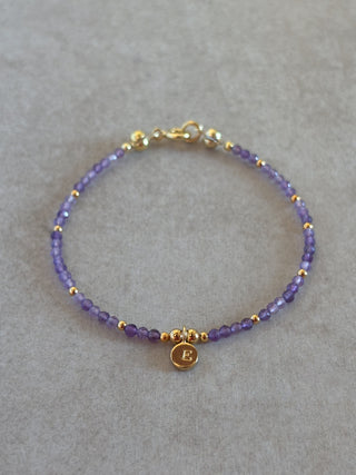 Amethyst Initial Gemstone Bracelet