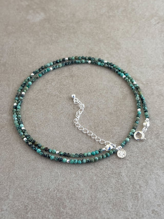 Turquoise Daisy Beaded Necklace