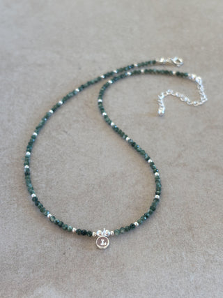 Seraphinite Initial Gemstone Necklace