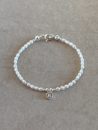 Pearl Initial Gemstone Bracelet