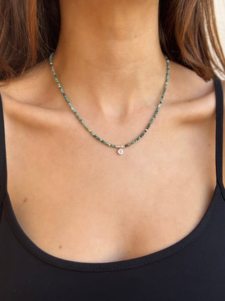 Personalised Initial African Turquoise Beaded Necklace