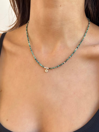 Personalised Initial African Turquoise Beaded Necklace