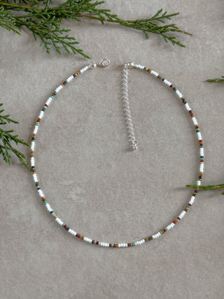 Multi White Beaded Necklace