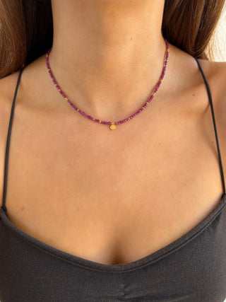 Ruby Flora Beaded Necklace