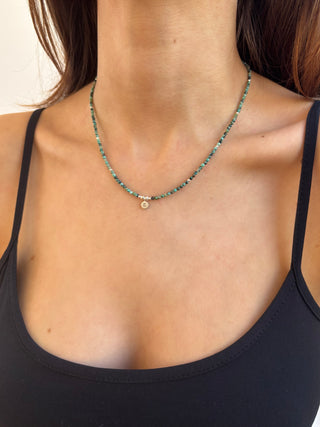Personalised Initial African Turquoise Beaded Necklace