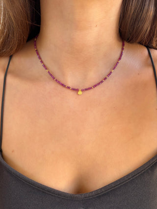 Ruby Flora Beaded Necklace