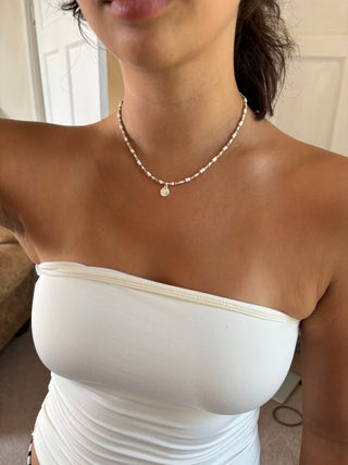 Sandcoin Ecru Beaded Necklace