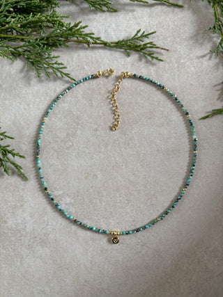 Turquoise Heart Beaded Necklace
