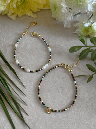 Multicoloured Beaded Bracelet Set