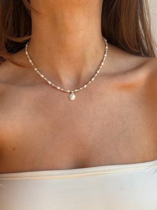 Sandcoin Ecru Beaded Necklace