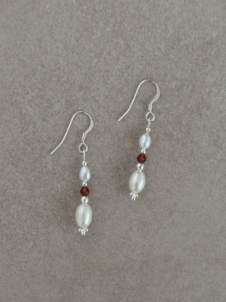 Garnet Gemstone Dangle Earrings