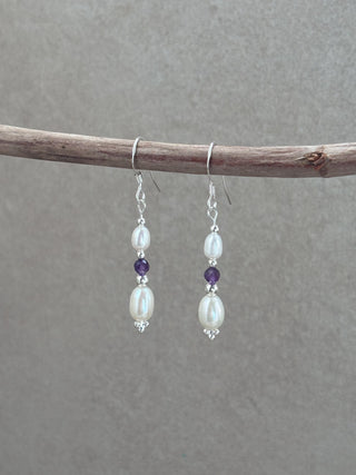 Amethyst Gemstone Dangle Earrings