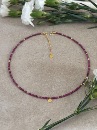 Ruby Flora Beaded Necklace