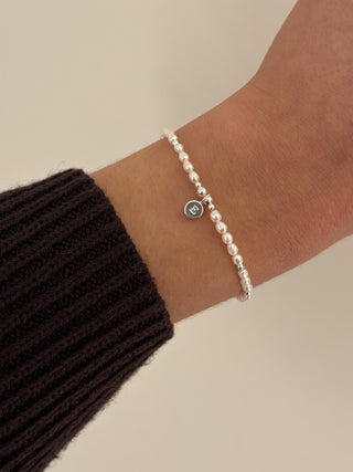 Pearl Initial Gemstone Bracelet