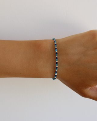 Blue Gemstone Beaded Bracelet