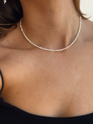 genuine moonstone beaded choker necklace