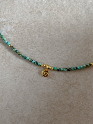 Turquoise Heart Beaded Necklace