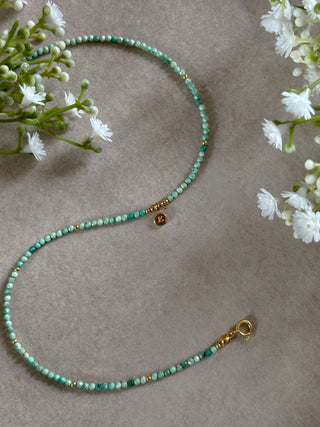 Personalised Initial Peruvian Turquoise Beaded Necklace