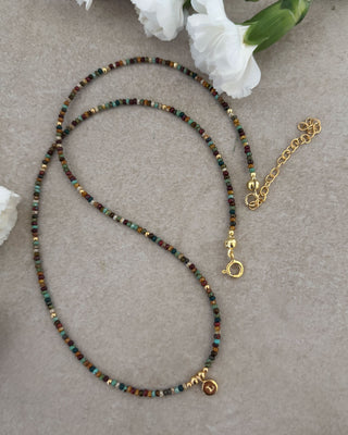 Personalised Initial Multicoloured Beaded Necklace