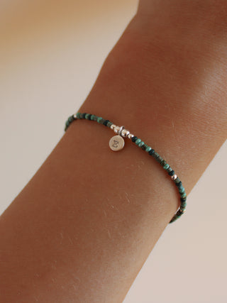 Personalised Initial Blue Beaded Bracelet