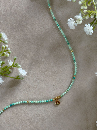 Personalised Initial Peruvian Turquoise Beaded Necklace