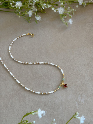 Red Garnet Beaded Necklace