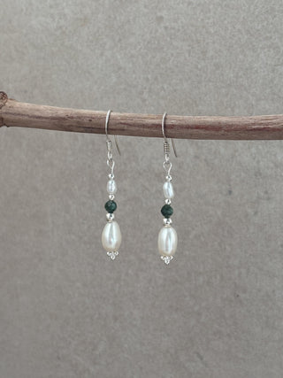 Seraphinite Gemstone Dangle Earrings