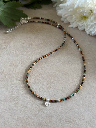 Forget-me-Not Beaded Necklace