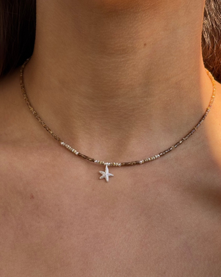 Sandy Starfish Beaded Necklace