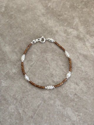 Brown Pearl Beaded Bracelet