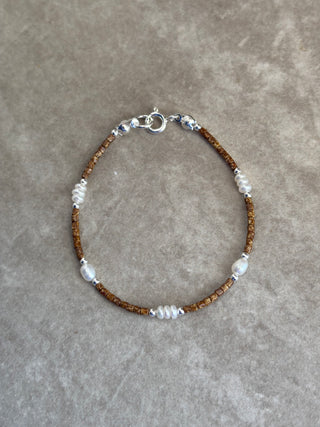 Brown Pearl Beaded Bracelet