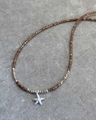 Sandy Starfish Beaded Necklace