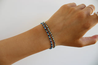 Blue Gemstone Beaded Bracelet