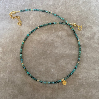Turquoise Daisy Beaded Necklace