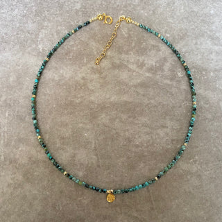 Turquoise Daisy Beaded Necklace