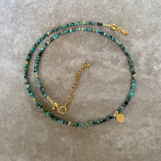 Turquoise Daisy Beaded Necklace