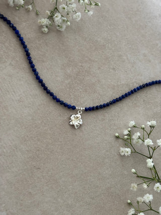 Lapis Lazuli Hibiscus Necklace