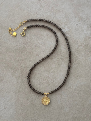 Smokey Quartz Pine Pendant Necklace