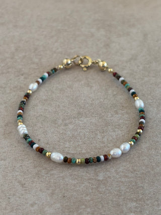 Multicoloured Pearl Beaded  Bracelet