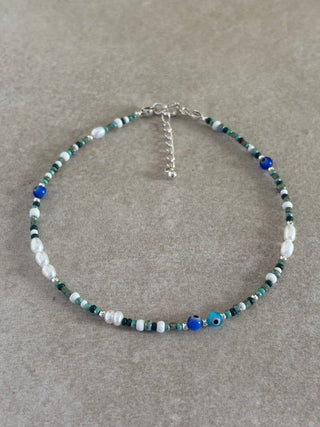 Tidal Protective Eye Beaded Anklet